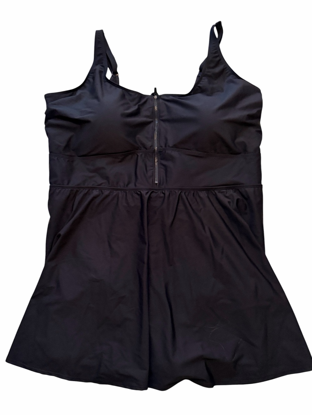 Torrid  Black Zip-Front Lattice Back Swimdress 6X(30) NEW